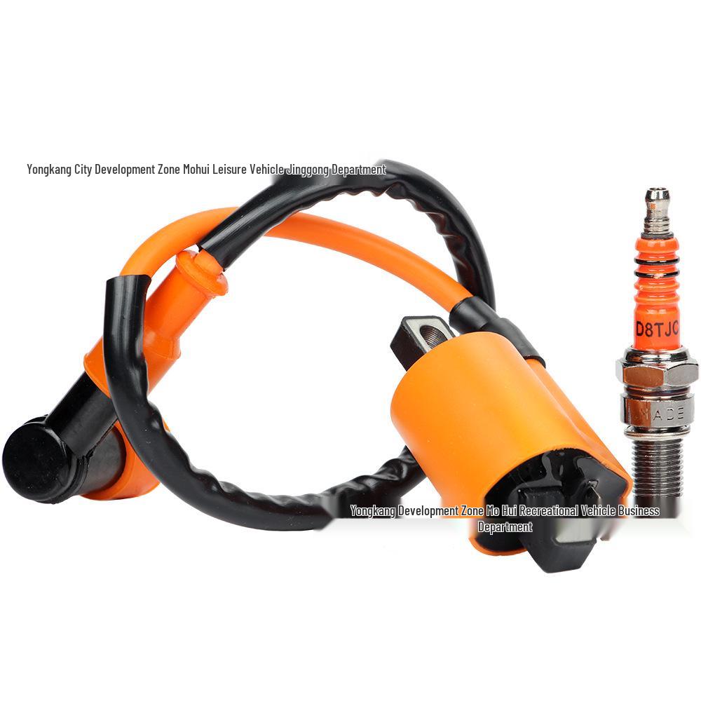 Orange High-Voltage Coil & D8TJC Spark Plug for CG 150/200/250 ATV Off-Road Vehicle
