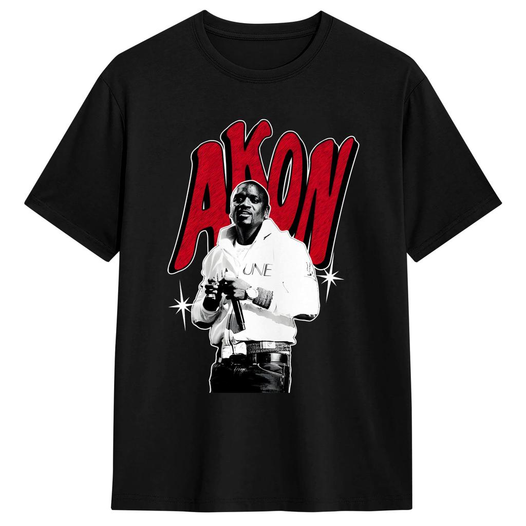 Unisexs Akon T Shirt Tour Pure Cotton Clothing Funny Short Sleeve O Neck Tees Plus Size TShirts