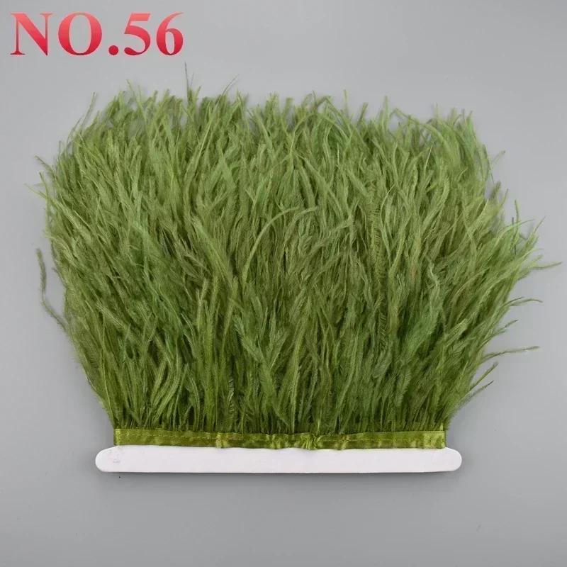 Feather10Meters Ostrich Feathers on Ribbon Tape 10-15cm 4-6" Feather Trim Boa for Clothes Sewing Trimmings Fringe Manmade Decorations