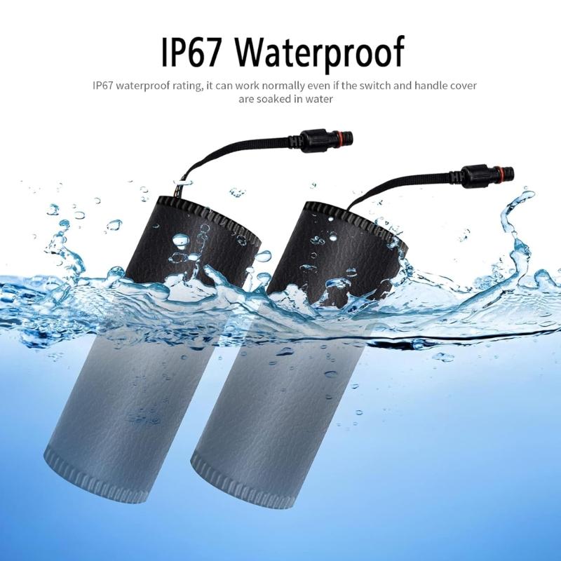 Motorcycle Electric Heated Grips Scooter Moped Bar Hand Warmer Cover Adjustable Temp Hot Handlebar USB Charging 1 Pair