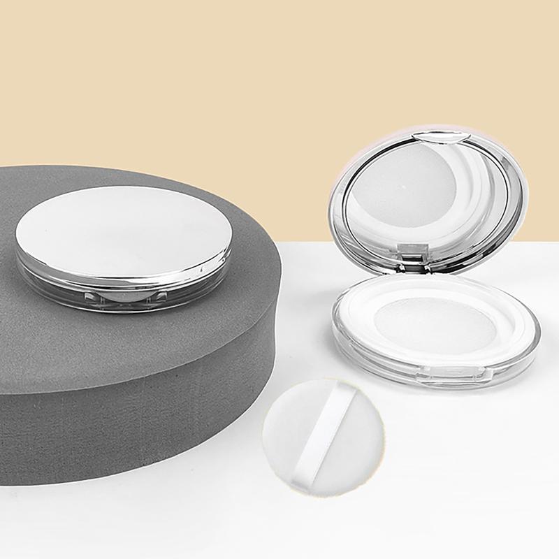 1Pcs Loose Pot Travel Makeup Jar Sifter Container 3-5G Portable Ultra-Thin Plastic Powder Box With Mirror And Powder Puff