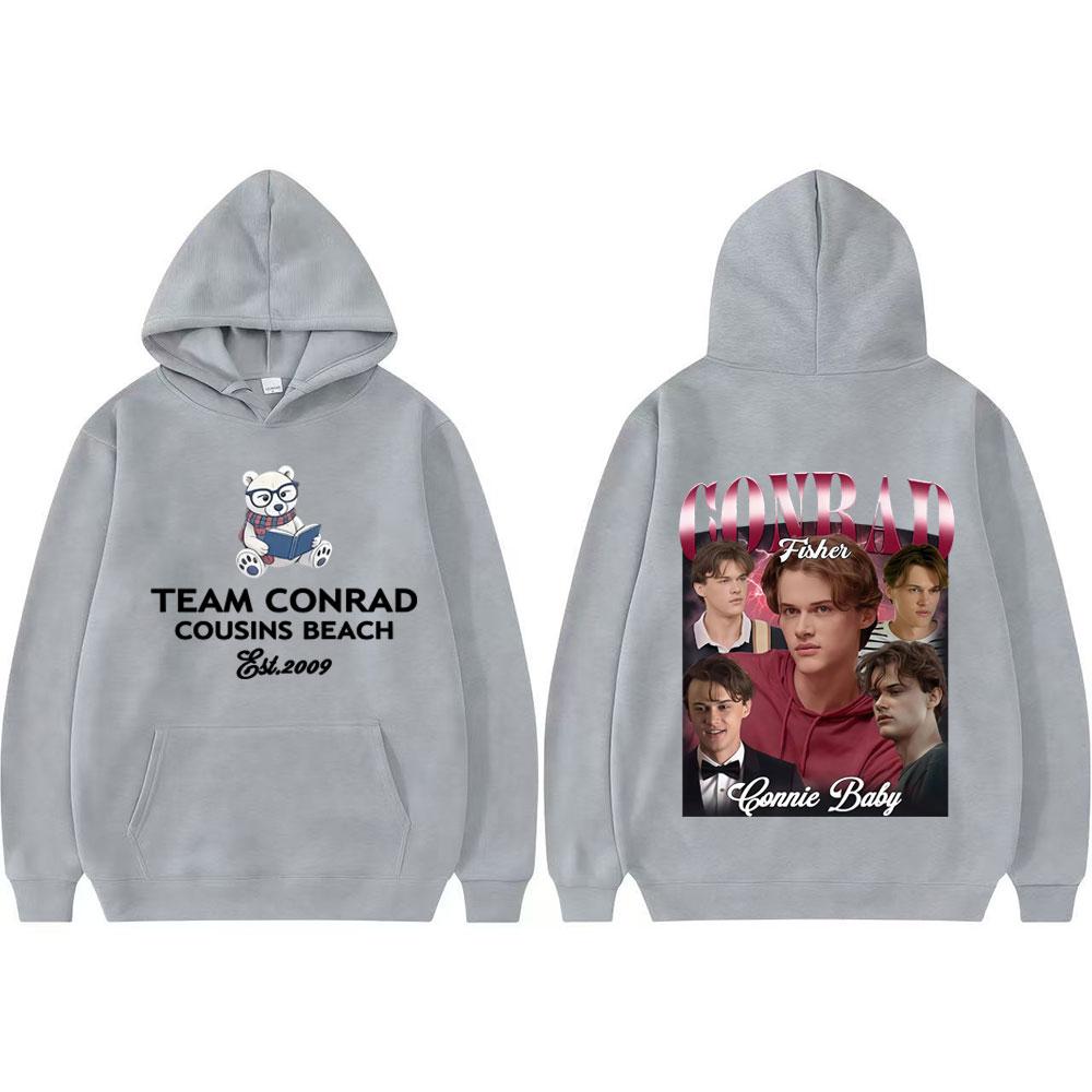 Team Conrad Cousins Beach Sweatshirt I Turned Pretty Movie Y2k Conrad Fisher Hoodies Men Women Oversized Loose Hoodie Streetwear