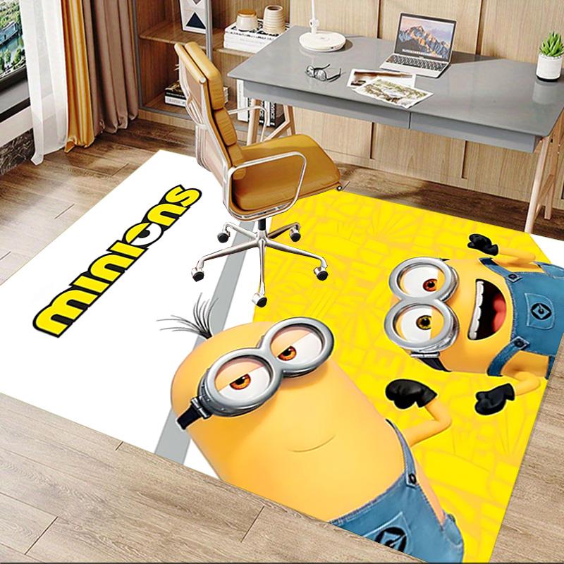 1pc Minions Adventure Poster Carpet for Playroom Bedroom Living Room Sofa Home Decor,kids Game Area Rug Non-slip Floor Mat Y72821