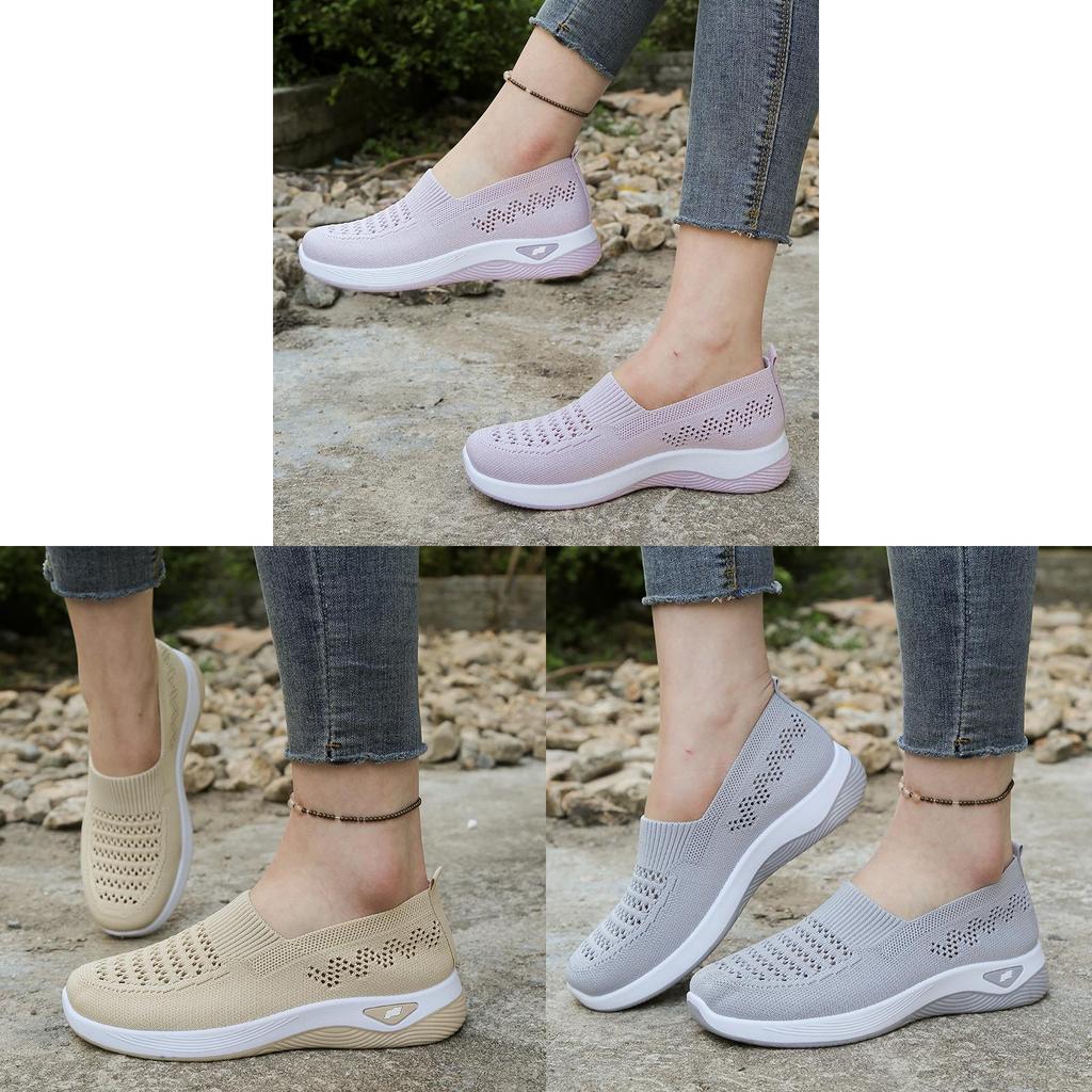 Summer Breathable Mesh Slipon Shoes For Women With Soft Pvc Sole Comfortable Casual Walking Footwear