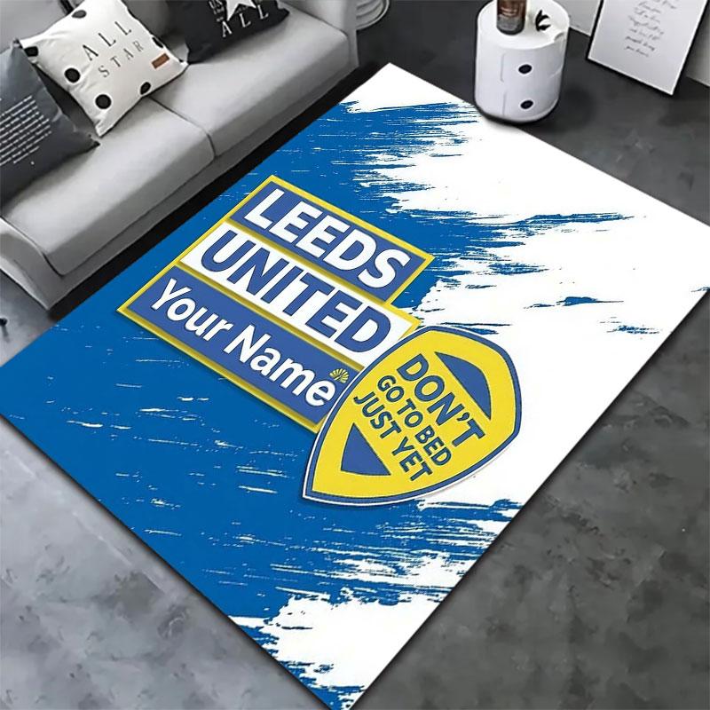 Leeds United Individueller Namens-Teppich für Wohnzimmer, Schlafzimmer, Zuhause, Sofadekoration, Rutschfeste Bodenmatte für Kinder