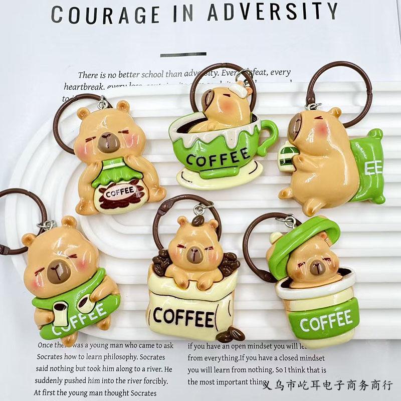 Kreskówkowy kapibara żywica DIY brelok zawieszka