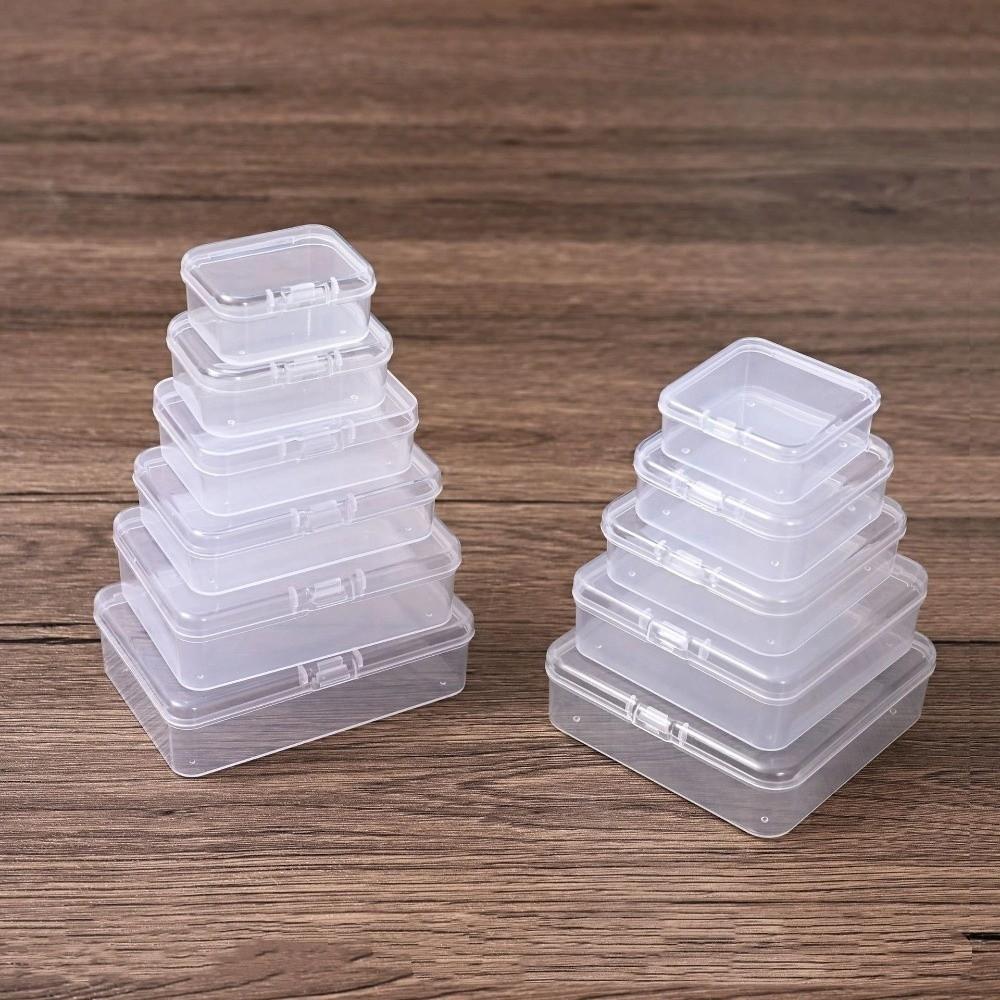 Mini Plastic Jewelry Case Flip Cover Sewing Storage Box Small Items Storage