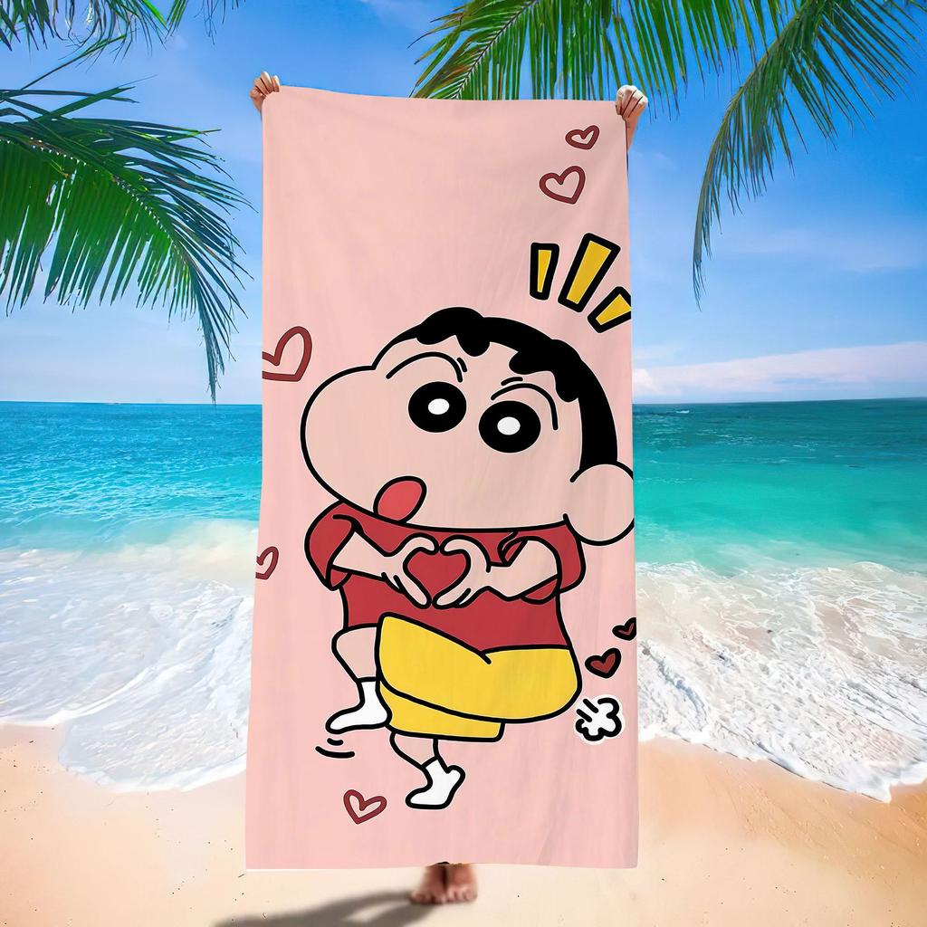 Extra Large Kids Quick Dry Bath Towel Cartoon Character Digital Print Double Sided Flannel Microfiber Beach Towel