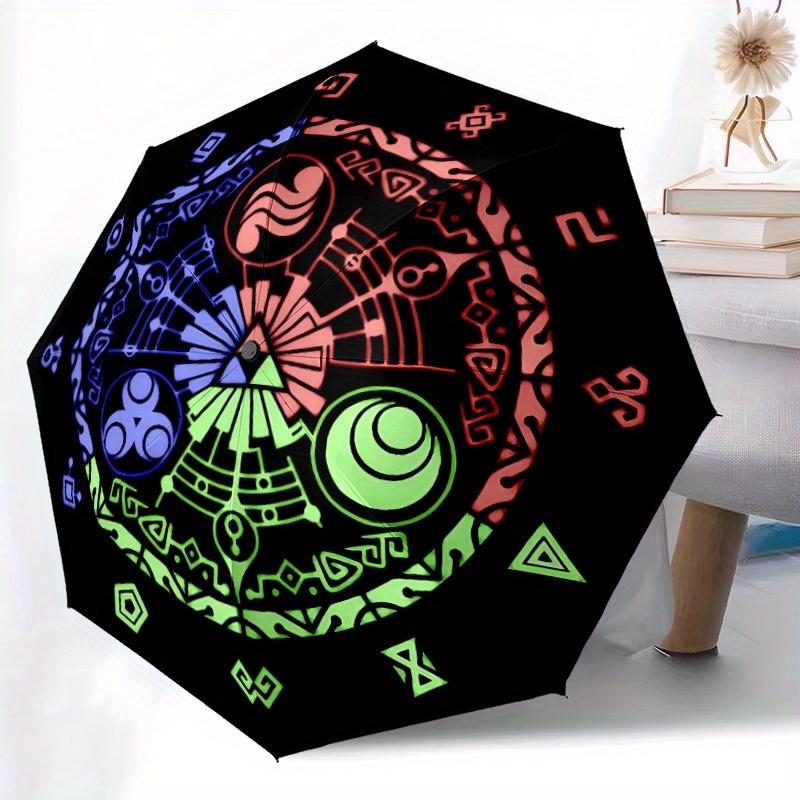 Legend of Automatic Folding Windproof Umbrella with Sturdy Iron Frame, Portable Compact Travel Umbrella All-Season Use Parties a0807047