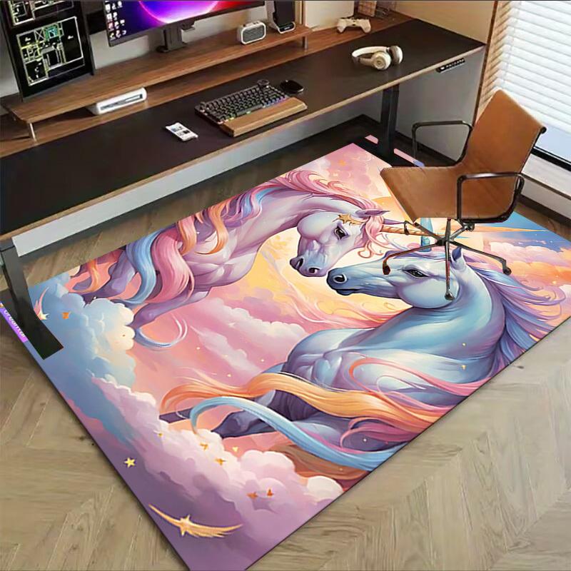 1PC Unicorns Fantasy Extra Large Non Slip Floor Carpet, Office, Family, Studio   Large Area Rug Indoor Rugs, Bold Statement Piece