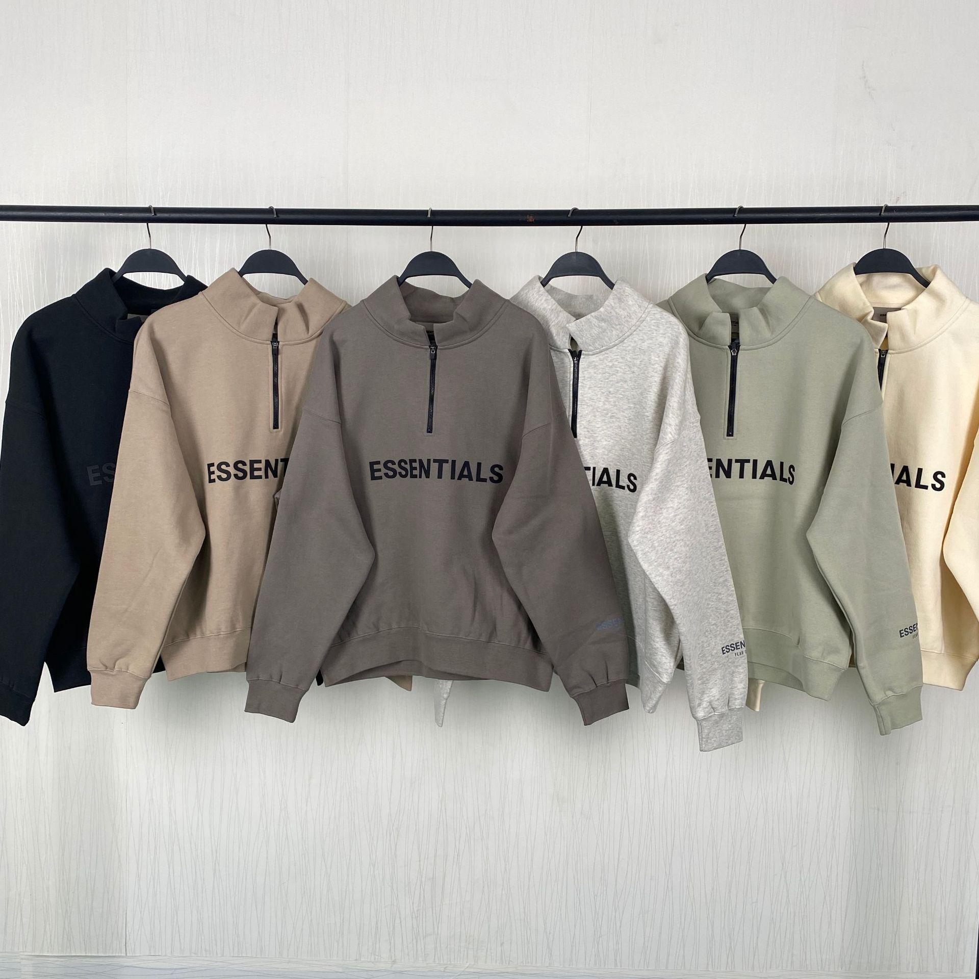 ESSENTIALS 2020SS Худи на молнии с флисовой подкладкой - Модный уличный стиль XS