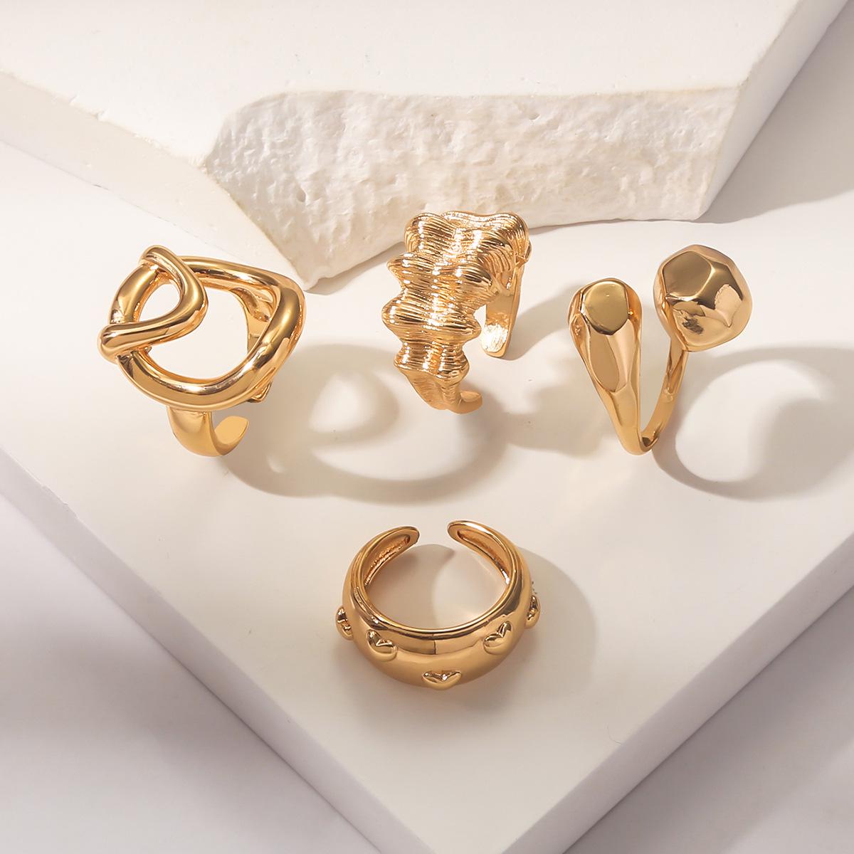 2025 European & American Fashion Irregular Alloy Women s Jewelry Ring золотой