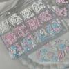 48/72Pcs Soft Carved Resin Bow Tie Nail Art Decorations Rhinestone Nail Charms Bowknot Satin Light Ribbon Bow for DIY Nail Art