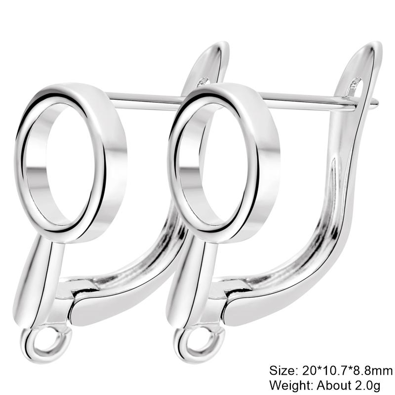 Juya 2 4 Pcs/Lot DIY Anti-Allergy Gold Silver Plated Schwenzy Fastener Ear Wire Hooks Women Earrings Accessories Supplies