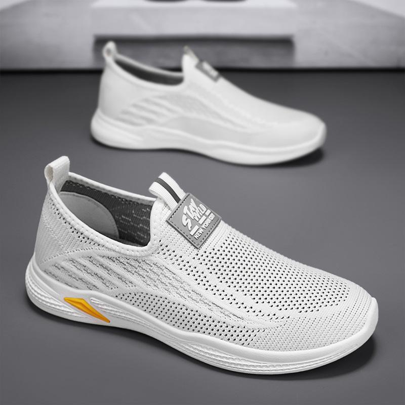 

Cloth shoes men s non-slip medium and soft-soled casual sports shoes walking spring and summer men s shoes 44 белый