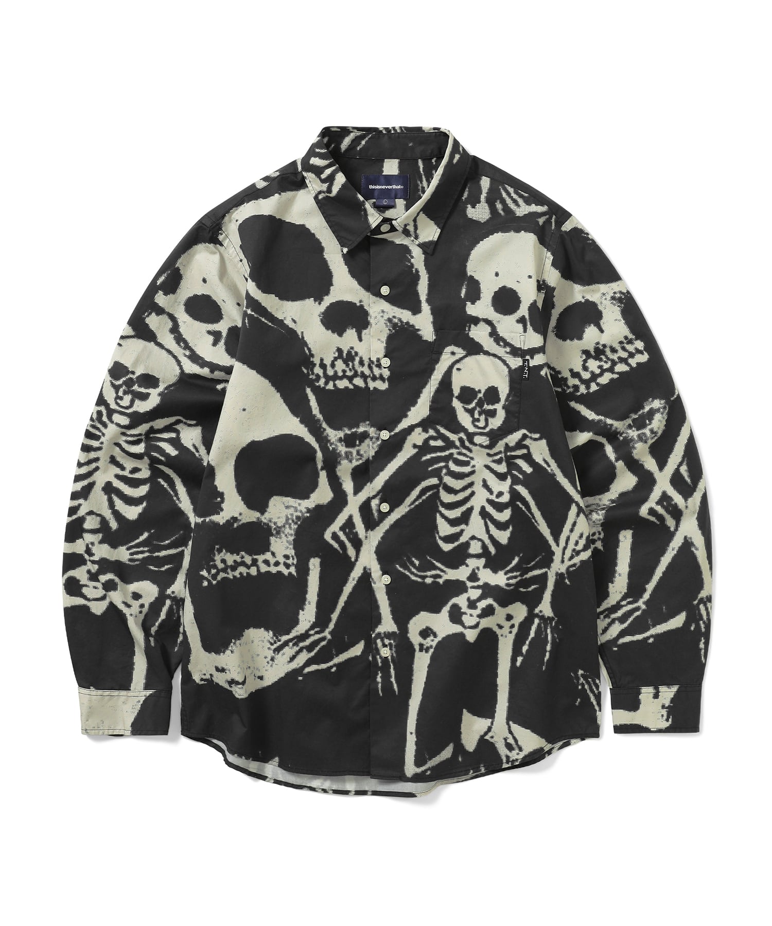 This Is Never That Skeletons Shirt Washed Black L