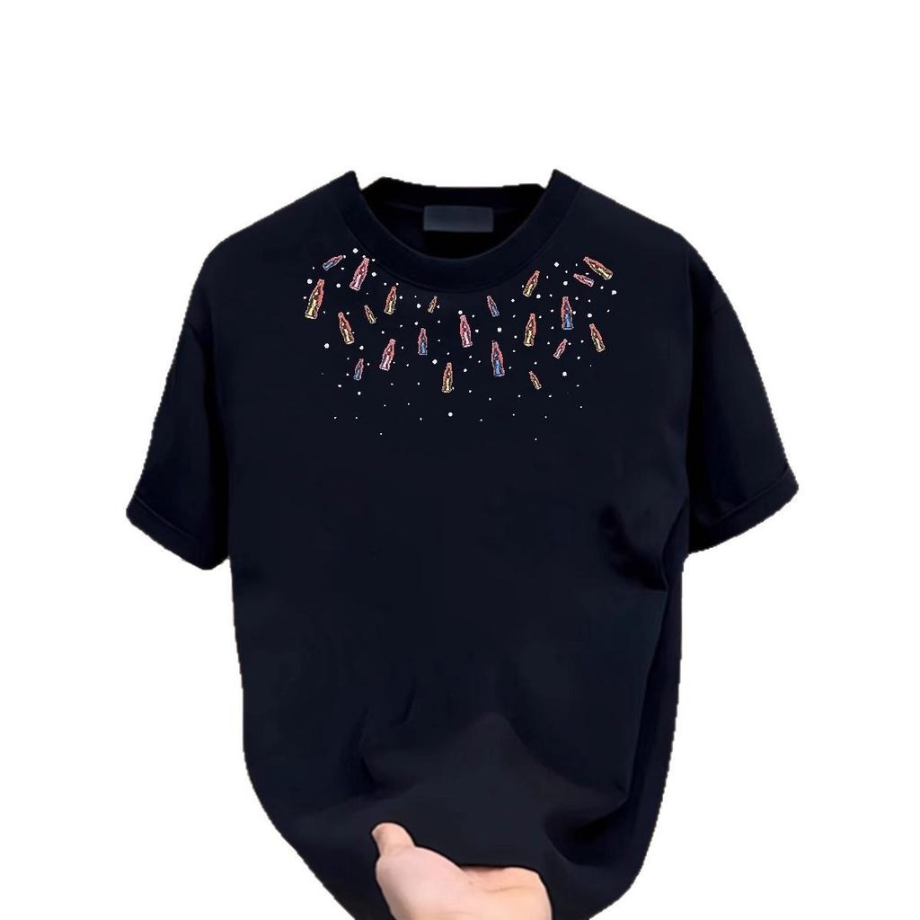 Heavy Cotton American Trendy Brand Letter Short-Sleeved T-Shirt Men'S Loose Niche European Half-Sleeved T-Shirt Women'S