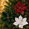 Realistic Velvet Artificial Poinsettia Handmade Holiday Xmas Flower Decor  Home Decor