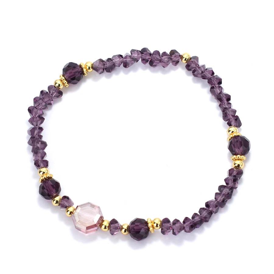

Stylish Women Bracelet Irregular Crystal Beaded Braclet Birthday Gift For Girlfriend Leisure Pulseira Bangle Handmade Wrap Joias фиолетовый