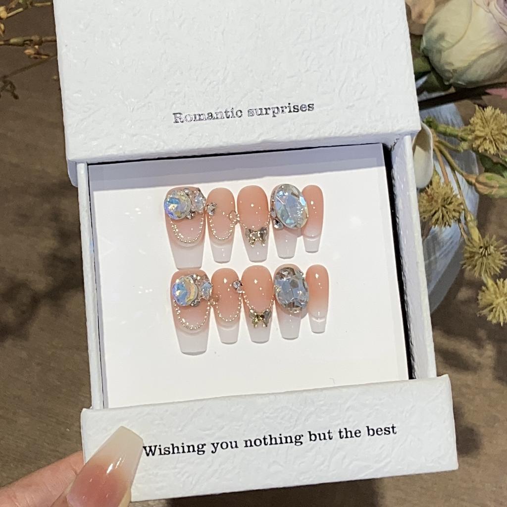 Französische Farbverlauf K9 Schmetterling Liebe Herbst und Winter Abnehmbare Nägel