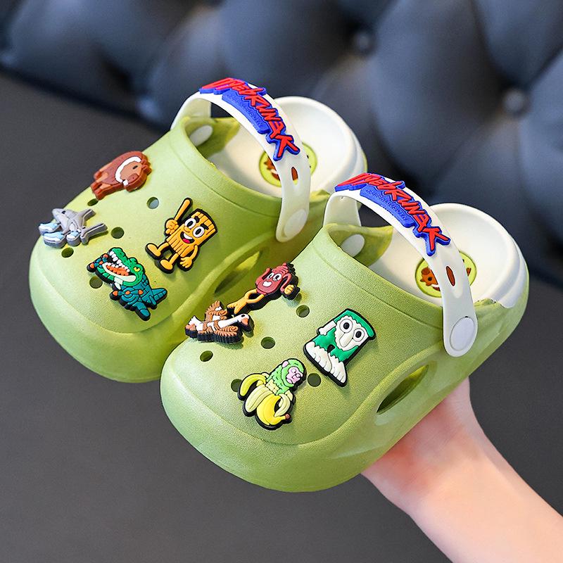 2026 Kids' Non-Slip Summer Clogs, Soft-Soled Sandals, Classic Mountains and Seas Design for Boys (0-8 Years)