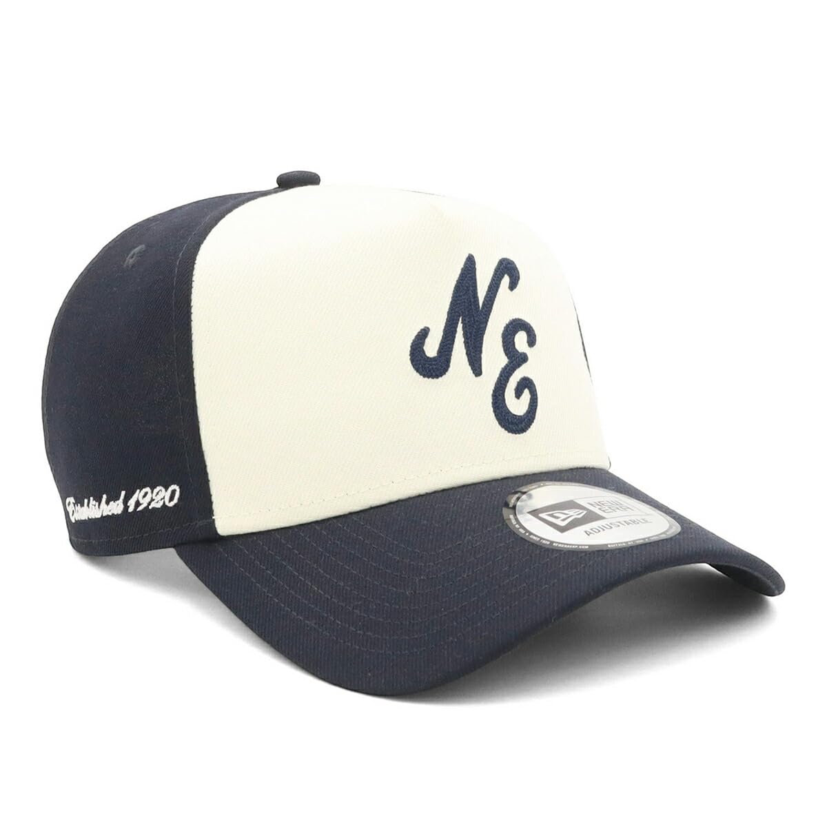 New Era 9FORTY A-Frame Classic NE Logo Cap ONSPOTZ Cloth Strap Chrome/Navy Free Size Hat
