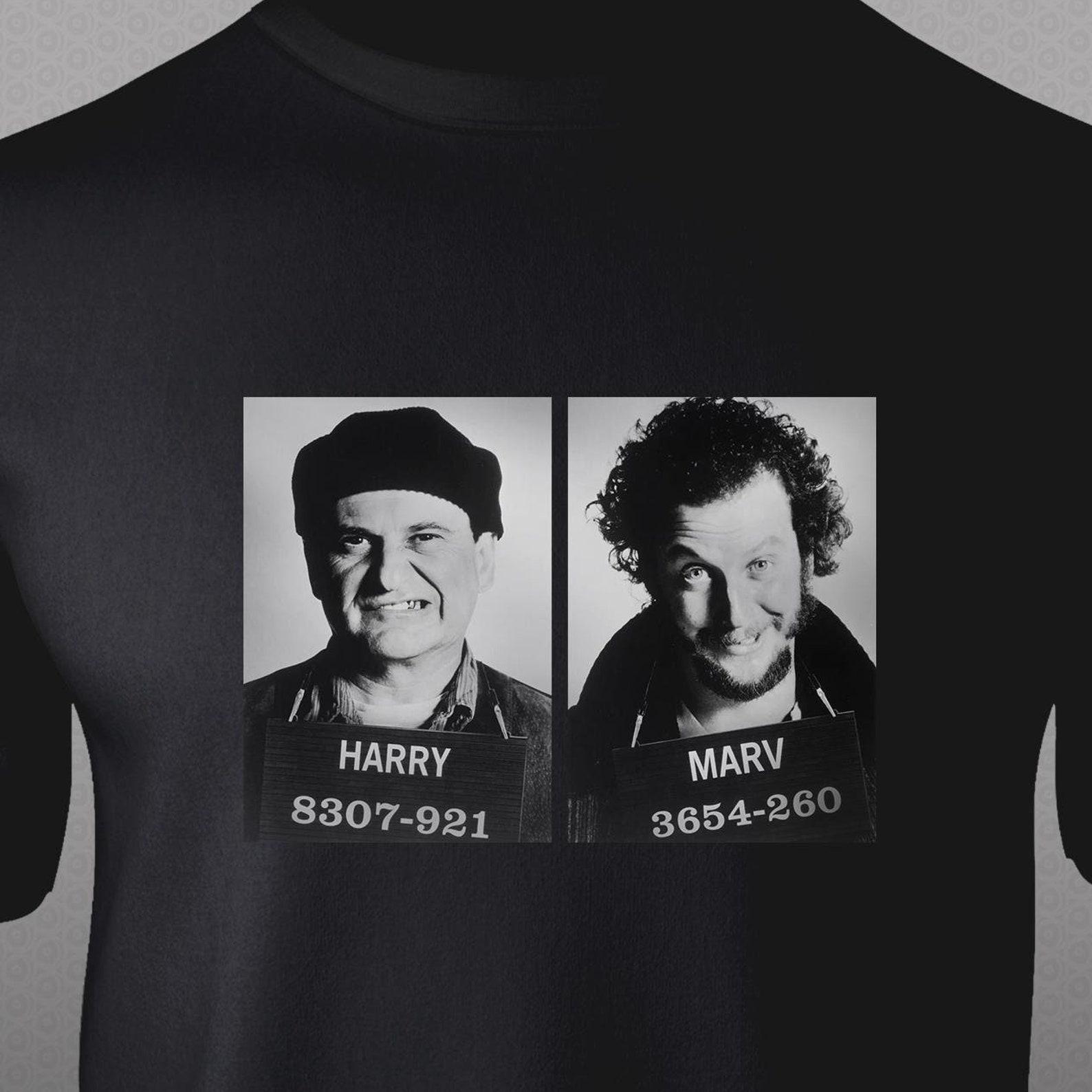 Home Alone Christmas T-Shirt | Harry and Marv Mugshot Tee 3XL