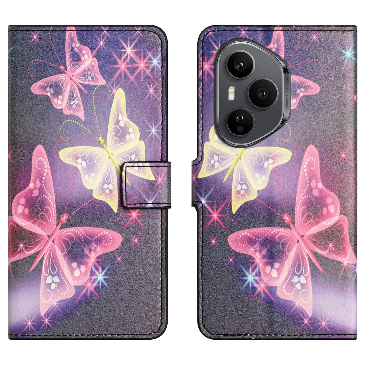 

Для Honor 400 Pro 5G (Глобальный) Чехол с принтом, кошелек из ПУ кожи, чехол для телефона Illusion Butterfly