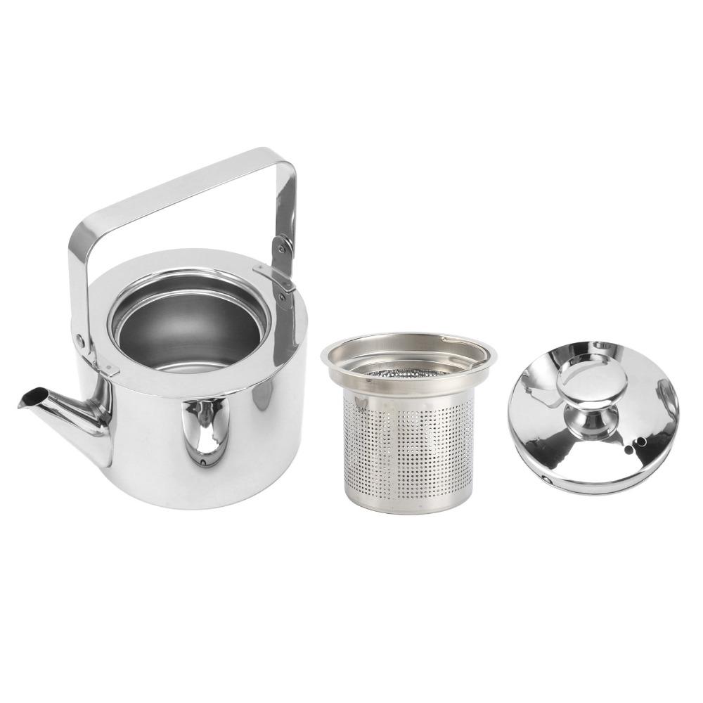 With Strainer Stainless Steel Tea Kettle Ergonomic Handle Thickened Metal Metal Tea Kettle Large 1.5L Easy To Clean