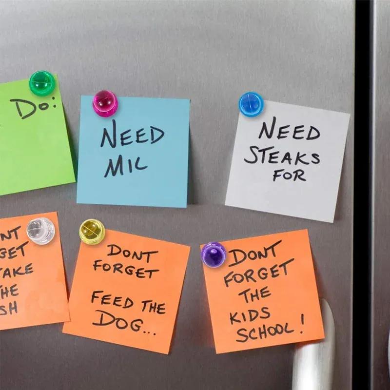 10pcs Magnetic Push Pins Small Acrylic Transparent Colorful Strong Magnet Whiteboard Refrigerator Office Board Teaching Drawing Fixing Magnet Clips