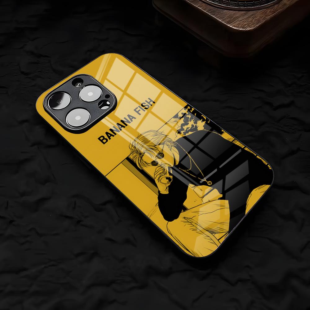 Classic Anime BANANA FISH Phone Case For IPhone 17 Air 16 E Pro Max 15 14 13 Mini 12 Pro 11 Max Plus Black Glass Cover