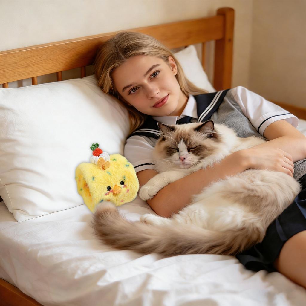 Rollende Plüsch-Haustierspielzeuge mit Knistergeräusch, Quietschende Kauspielzeuge für Hunde & Katzen, Interaktive Spielzeuge zur Langeweilebekämpfung für Welpen, Klein, Mittel & Groß