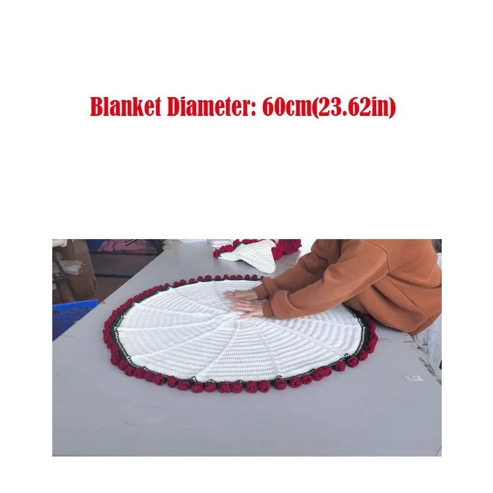 New 60cm Rose Bouquet Blankets Finished Product Crocheted Blanket Baby Blanket Gifts