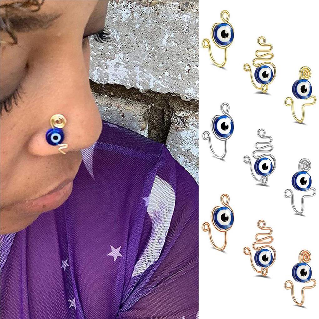 3Pcs Eye Nose Cuff Wear-resistant Fake Nose Rings Non-Piercing Clip for Men