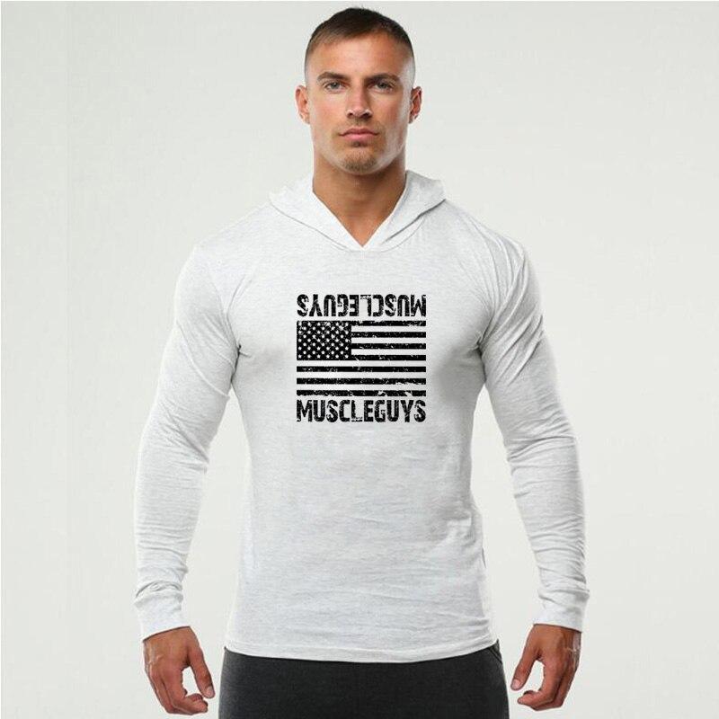 

Muscleguys Slim Fit Long-sleeved T-shirt Men s White Top Cotton Inner Wear Bottoming Shirt Spring and Autumn Clothes XXL білий