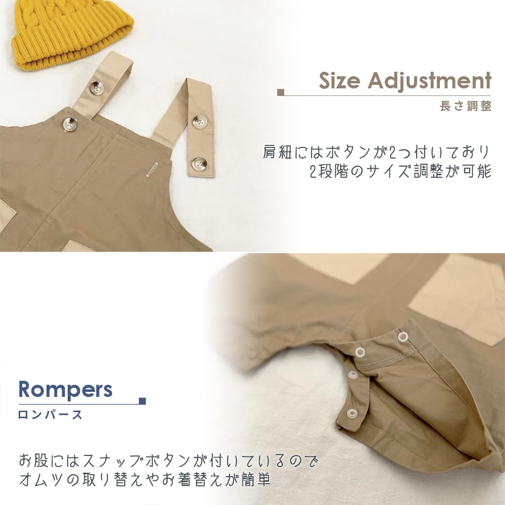 Baby Korean Newborn 66cm Estimated Age [mark BEAR] Clothes, 100% Cotton, Overalls, 60, 70, 80, 90, Boys, Girls, Children's Clothes, Casual, Baby,