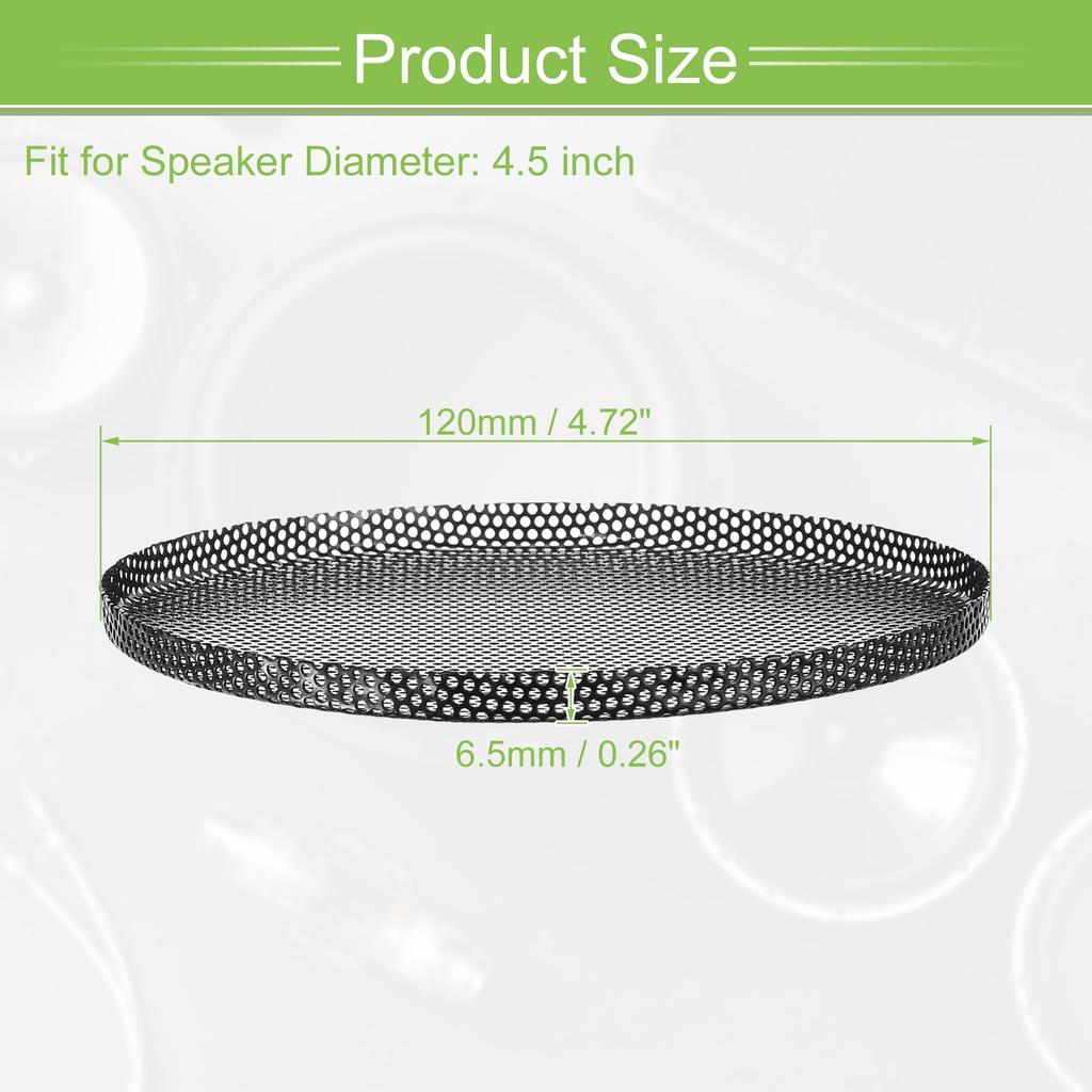 ACROPIX Universal 4.5" Speaker Grille Mesh for Audio Subwoofer 120x6.5mm Frameless Black - 1 Pack