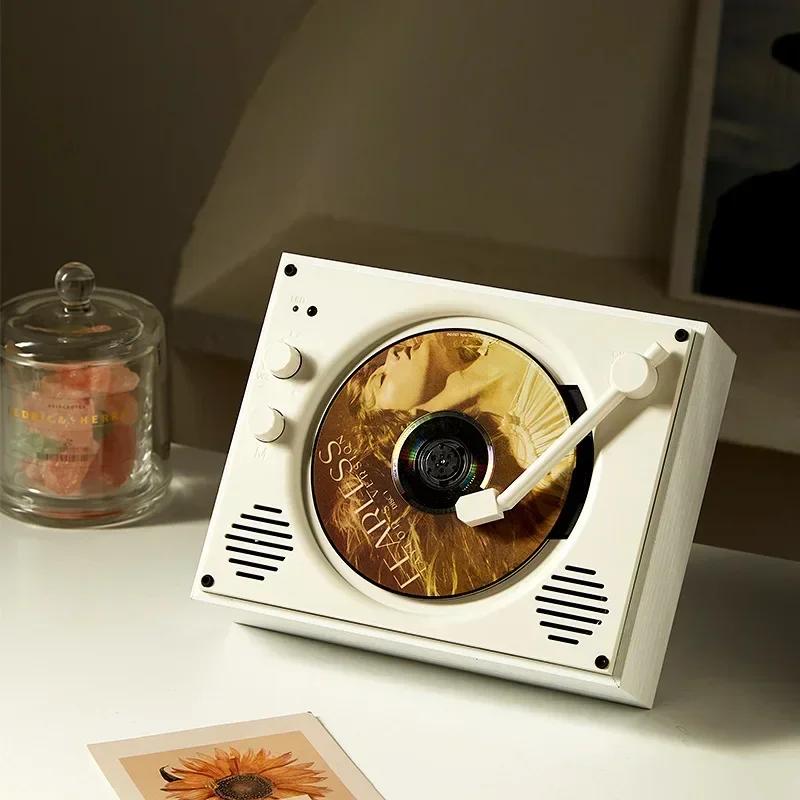 

Wall Mounted Bluetooth Speaker Classic Retro Lossless CD Player with Remote Control Wilress Music Player Support U Disk Play New білий