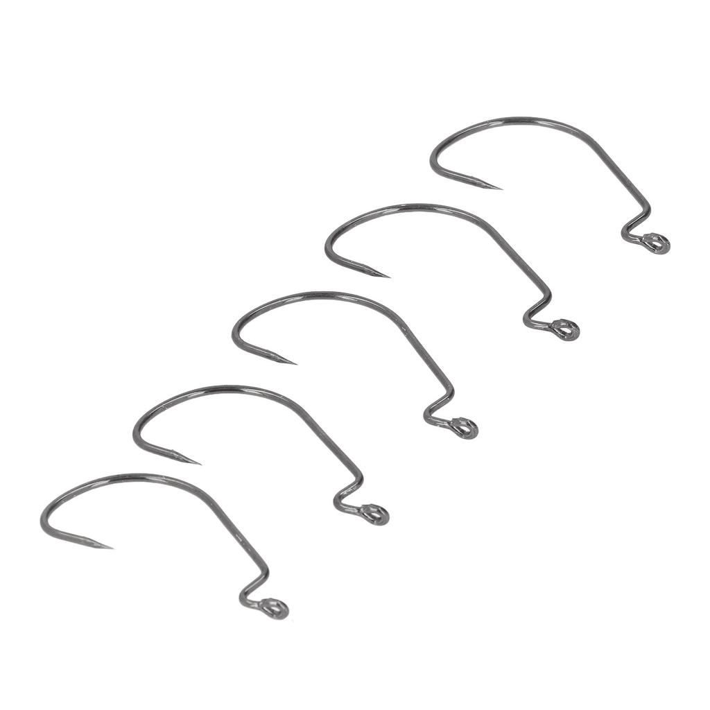 50 szt. Zestaw haczyków wędkarskich Stal nierdzewna Wysoka wytrzymałość Długi trzonek Wydajne haczyki na przynęty do wody słonej Czarny