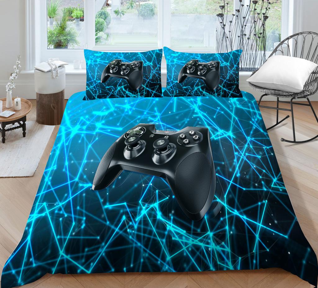 3D Game Mouse Print Home Bedding Set Bedroom Children's Game Player Quilt Cover Pillow Cover Bed Sheet/Double King 2/3 Piece Bedroom Decoration