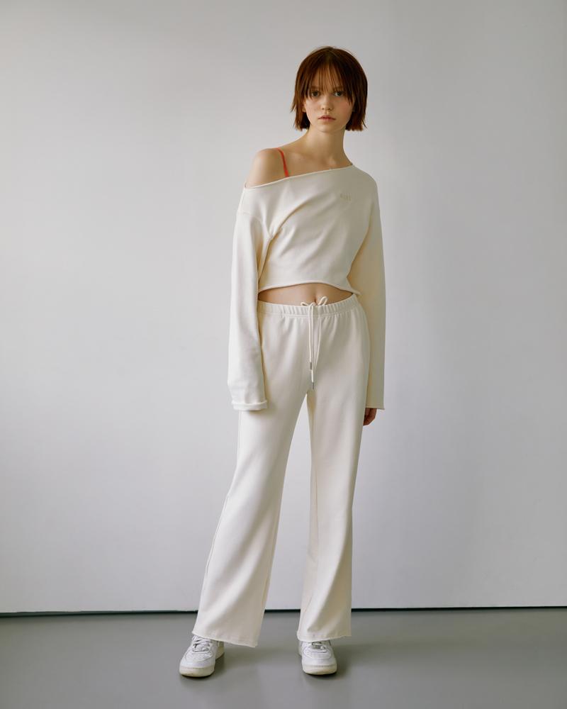Kyupido Bella Boots Cut Sweat Pants _ Ivory