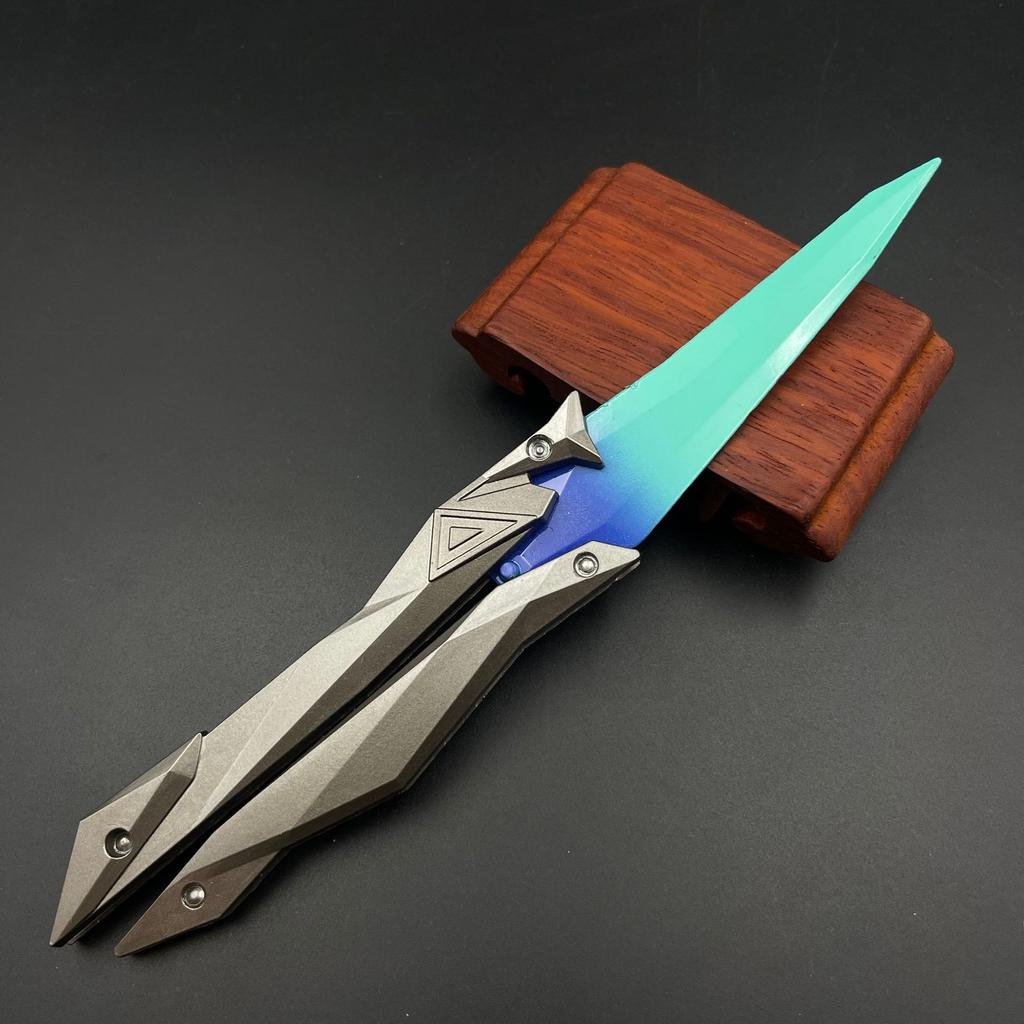 Taktický skládací motýlek - 3D gravírovaná sběratelská hračka, přenosná zbraň na blízko pro Cosplay/Herní příslušenství, Dárky