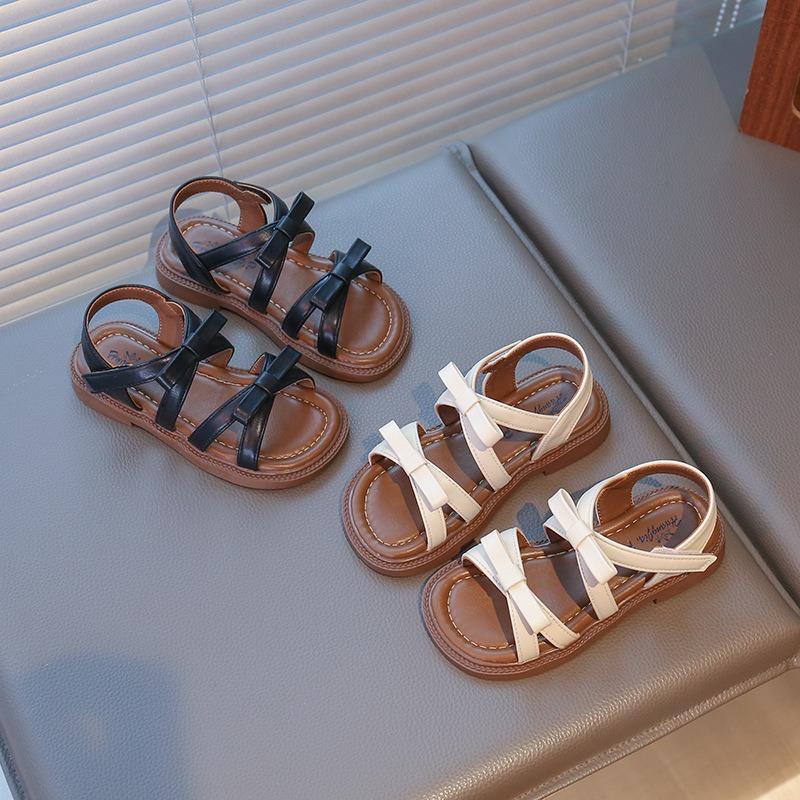 New Summer Girls Sandals, Korean Style Bow Princess Shoes, Stylish Beach Sandals for Toddler Girls
