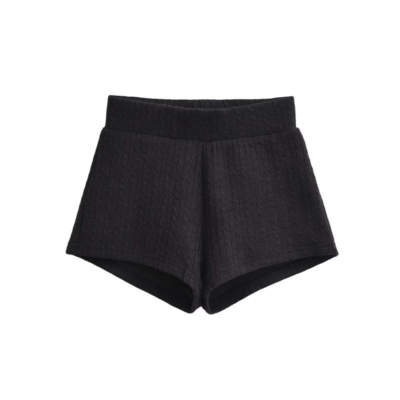 

Vintage Style Slimming Cable Knit Shorts for Women - Elastic, Casual, Sexy Hot Pants for Spring/Autumn Medium чёрный