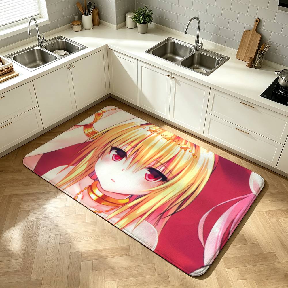 To Love Ru Golden Darkness Yami Shower Room Absorbent Small Floor Mat Soft Comfortable Decorative Foot Mat