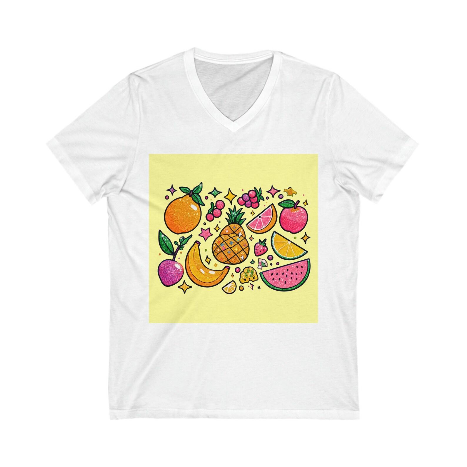 Yellow Fruit V-Neck Tee 100