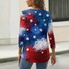 Women's T Shirt Independence Day Print Button 3/4 Sleeve Daily Weekend Fashion Basic V- Neck Regular Top