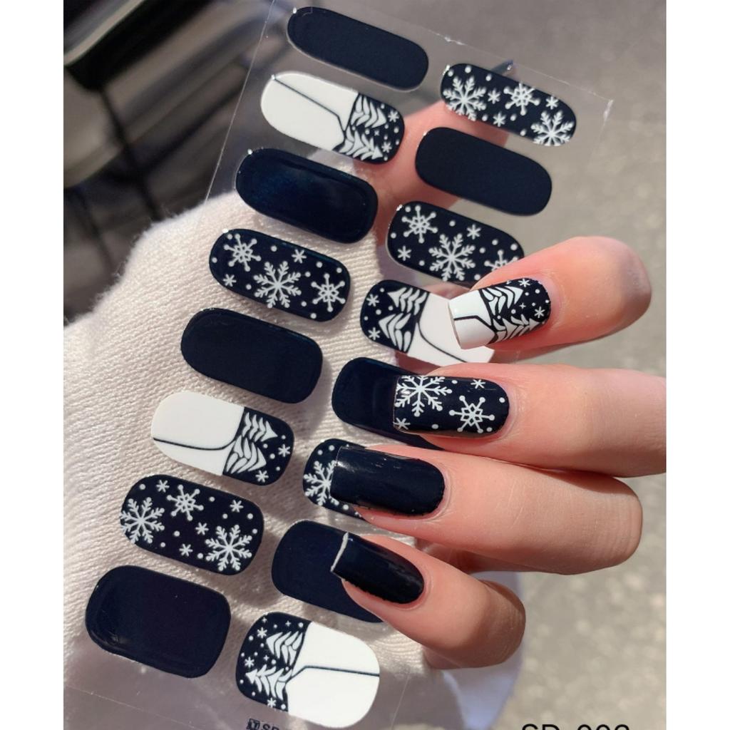 6styles Christmas Nail Art Stickers Dot Snowflake Designs Gel Nail Decals Perfect for New Year DIY Manicures No UV Lamp Needed