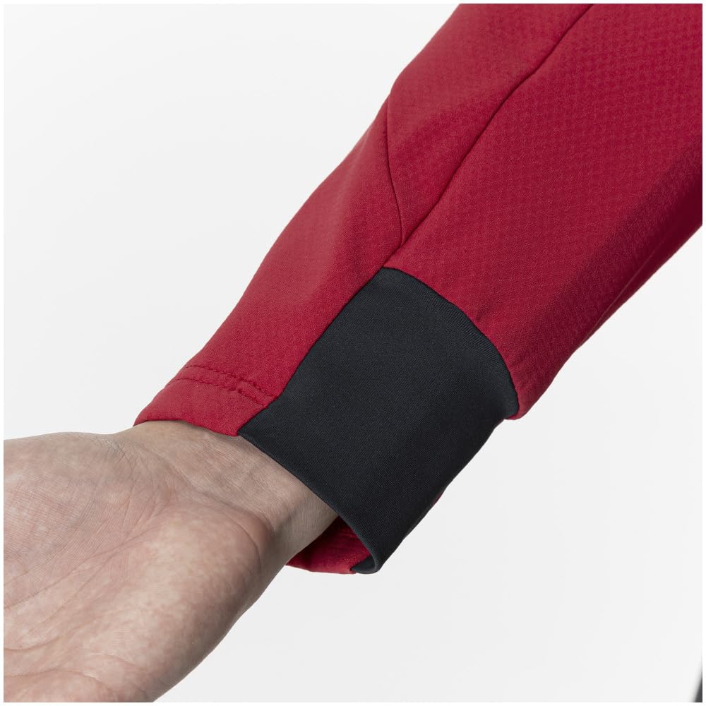 Mizuno Tech Shield Crew Neck Long Sleeve Training Ski Patrol Size 2XL Wear, Windproof, Stretch, Water-Repellent, 32MCA553, Men's Red,