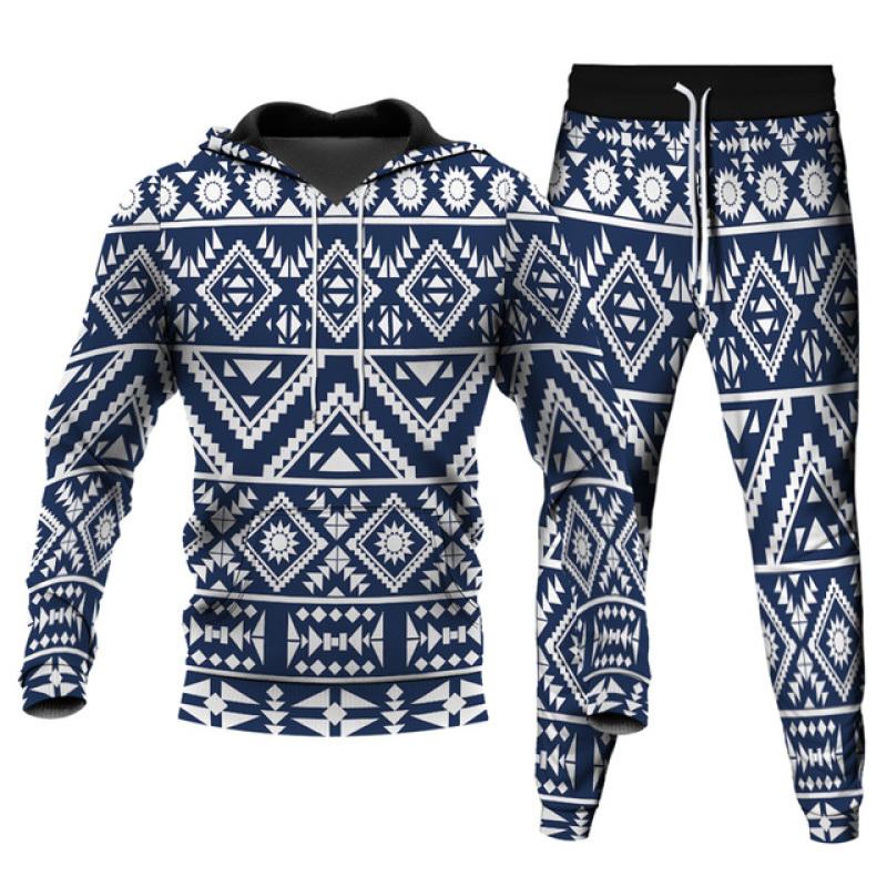 Pánské Jogging Kalhoty Mikina Patchwork Mikiny s 3D potiskem Kalhoty 2dílná sada Streetwear Běžné Teplákové Pánské Oversized S-6XL